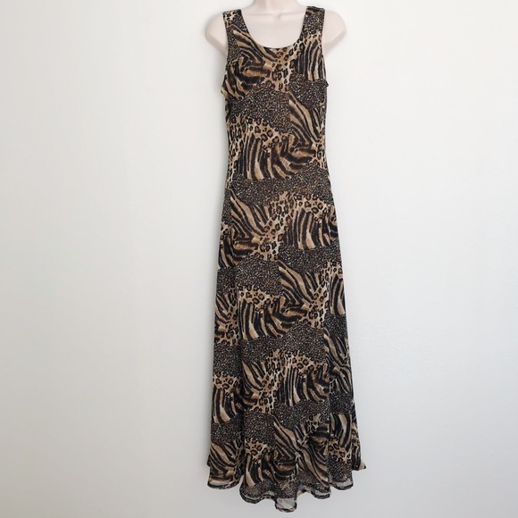 VINTAGE Animal Print Maxi Dress - Picture 2 of 5